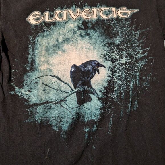Y2K ELUVEITIE Black Metal Folk Metal Band Shirt Quoth The Raven Snall - Picture 3 of 6